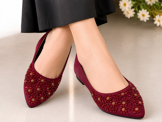 Red Ruby Embellished Khussa