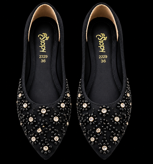 Black Pearl Embellished Khussa